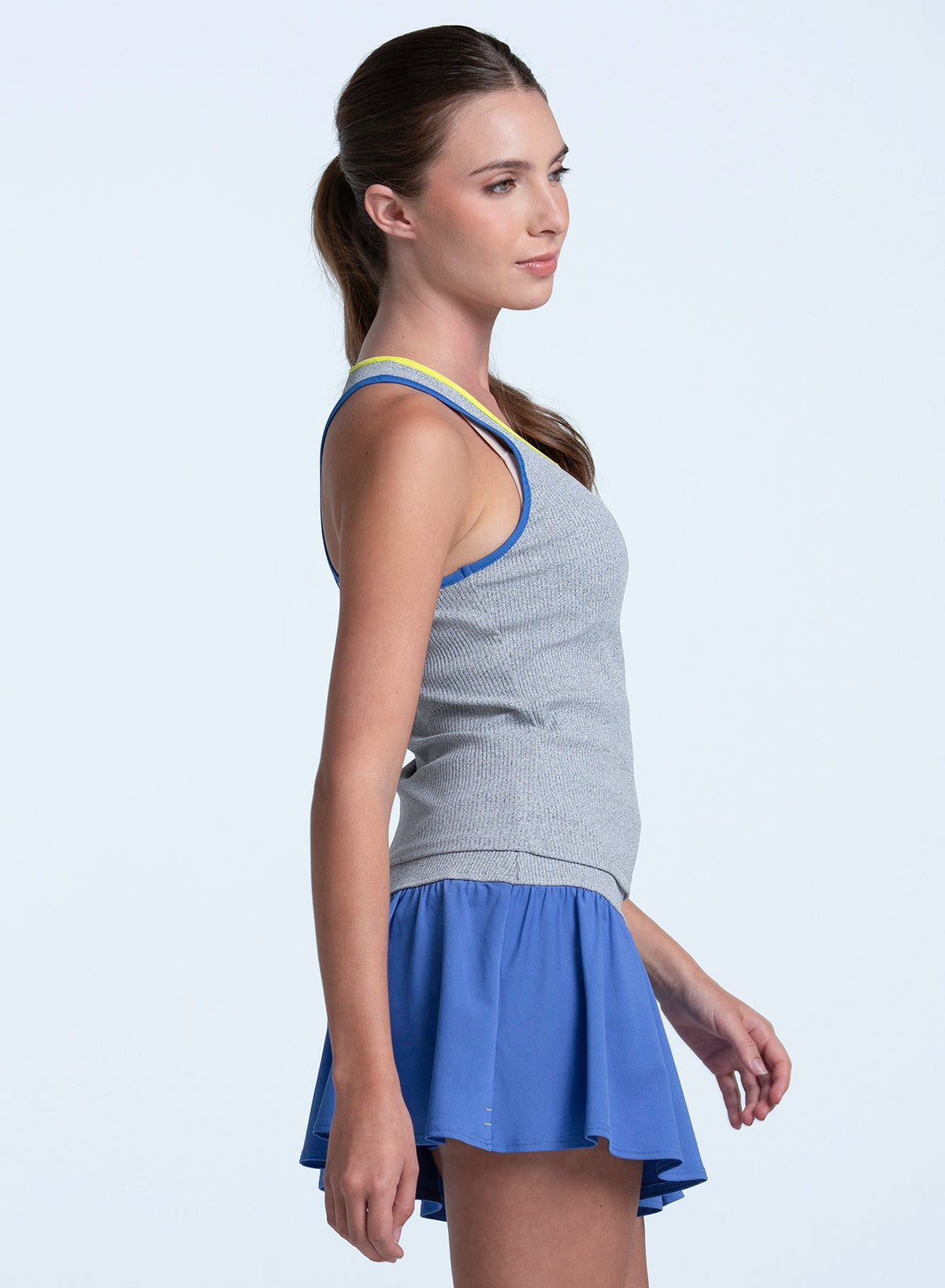 Lucky In Love Court Rib Racerback Tank
