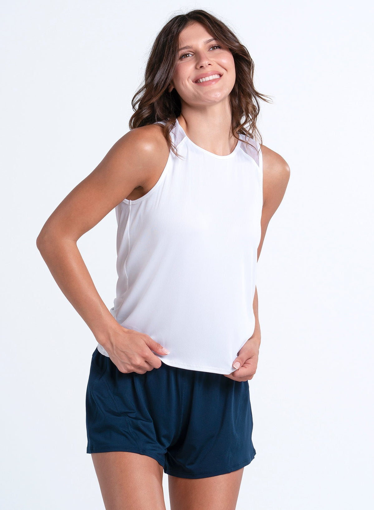 Lucky In Love Twist Back Rib Tank