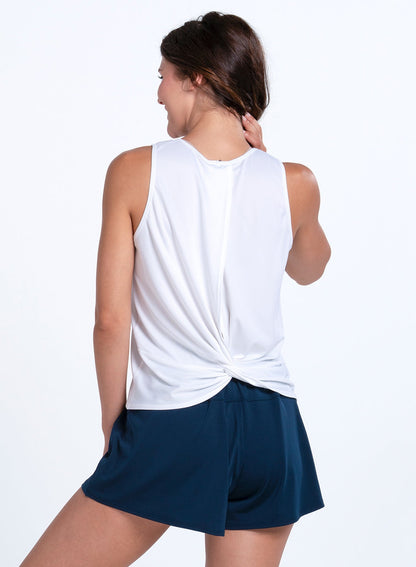 Lucky In Love Twist Back Rib Tank