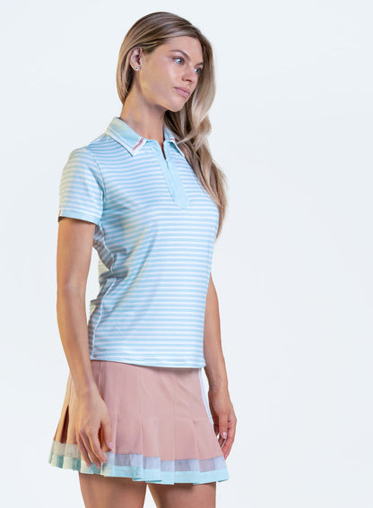 Lucky In Love Riviera Stripe Polo Short Sleeve
