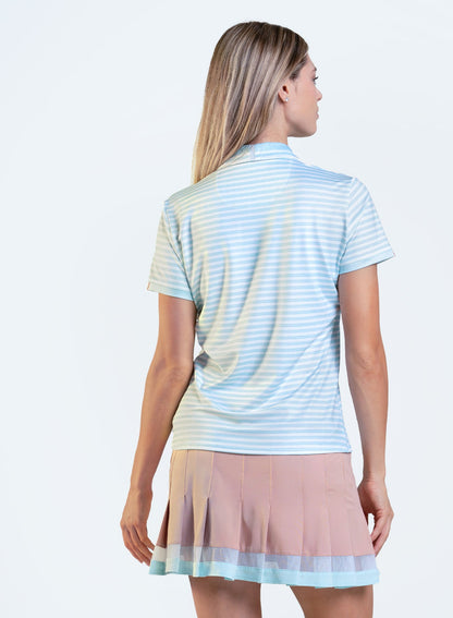 Lucky In Love Riviera Stripe Polo Short Sleeve