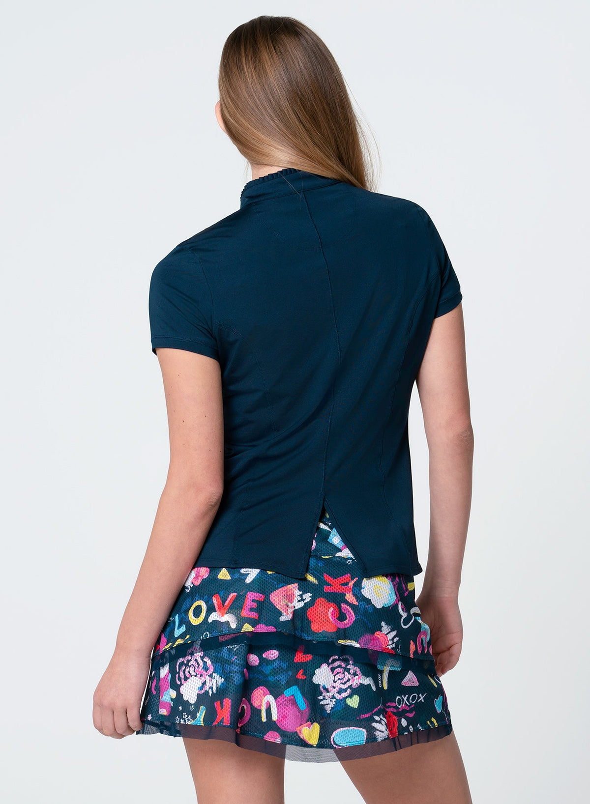 Lucky In Love Pleated Placket Short Sleeve