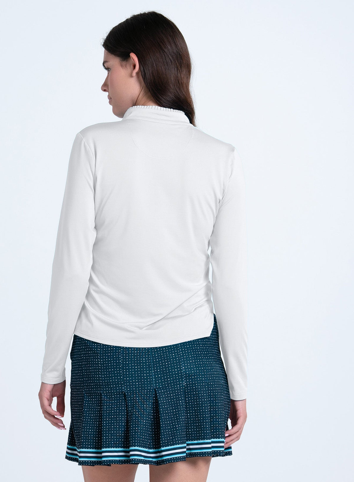 Lucky In Love Pleated Neck Long Sleeve