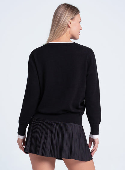 Lucky In Love Double V-neck Sweater