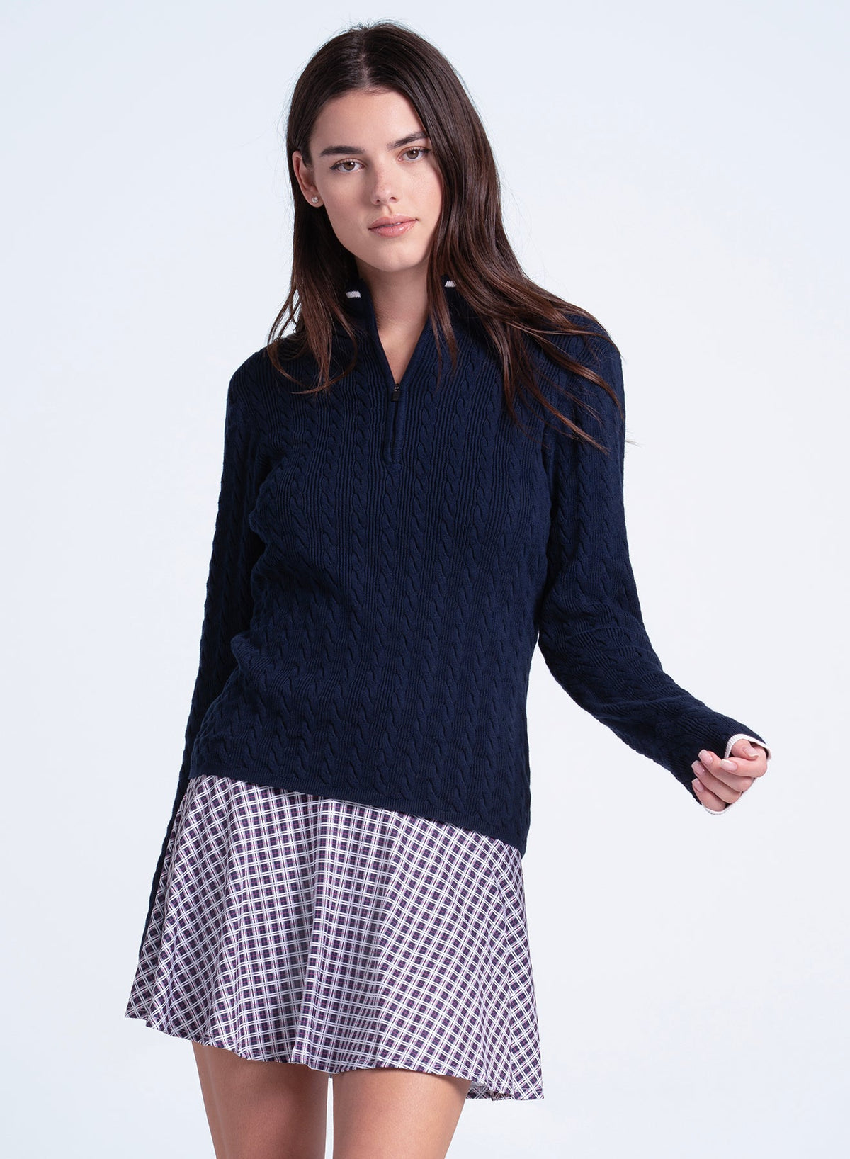 Lucky In Love Mini Cable 1/4 Zip Sweater