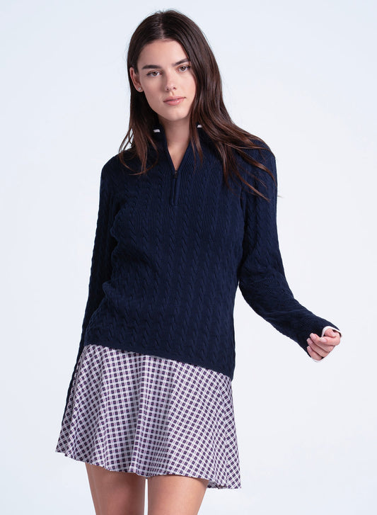 Lucky In Love Mini Cable 1/4 Zip Sweater