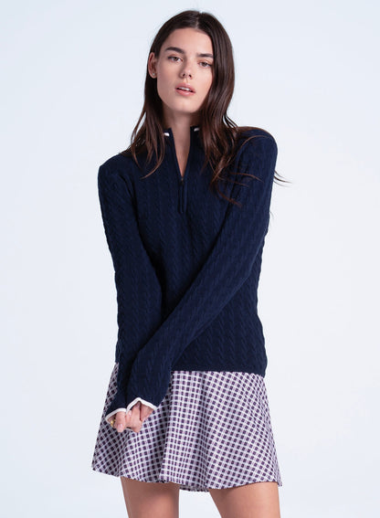 Lucky In Love Mini Cable 1/4 Zip Sweater