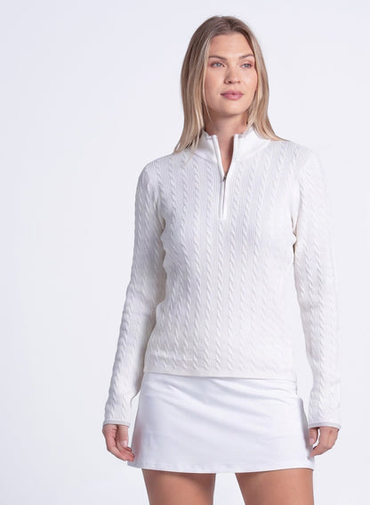 Lucky In Love Mini Cable 1/4 Zip Sweater