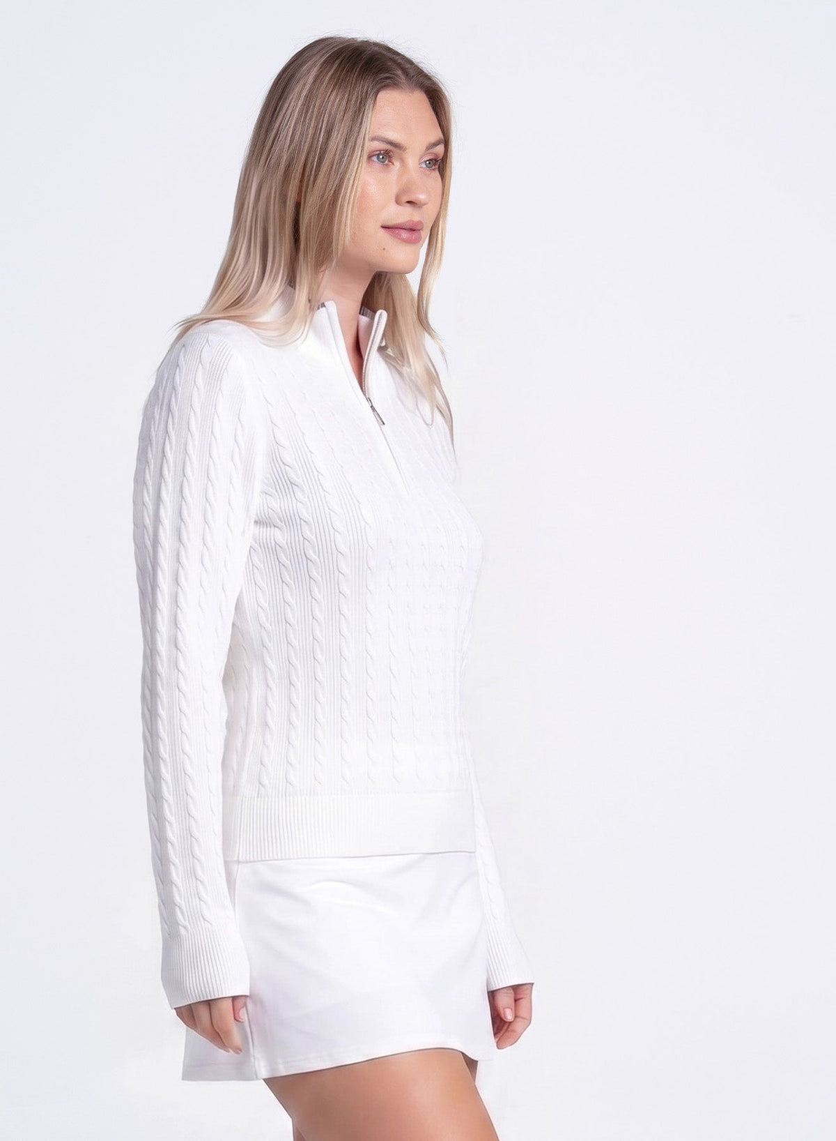 Lucky In Love Mini Cable 1/4 Zip Sweater
