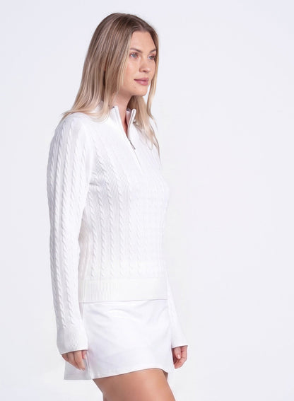 Lucky In Love Mini Cable 1/4 Zip Sweater