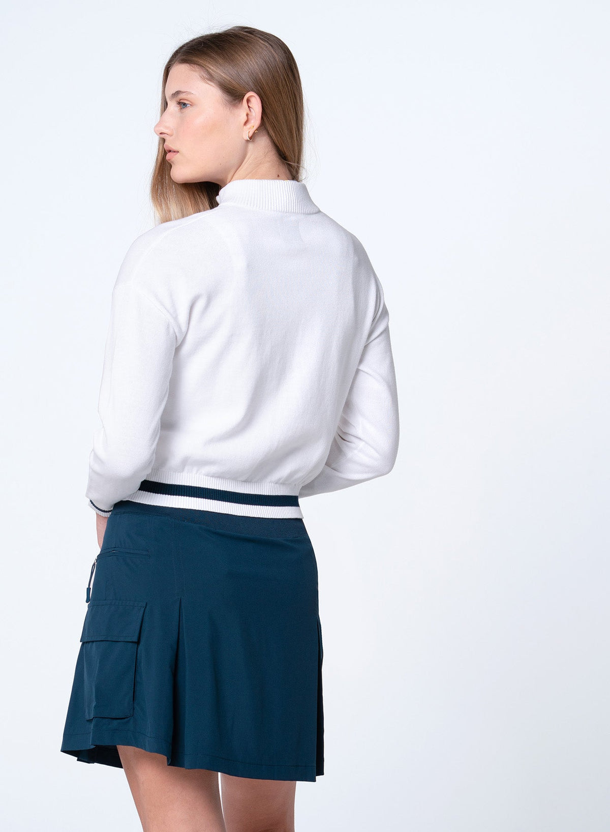 Lucky In Love Rally Mock Neck Cardigan