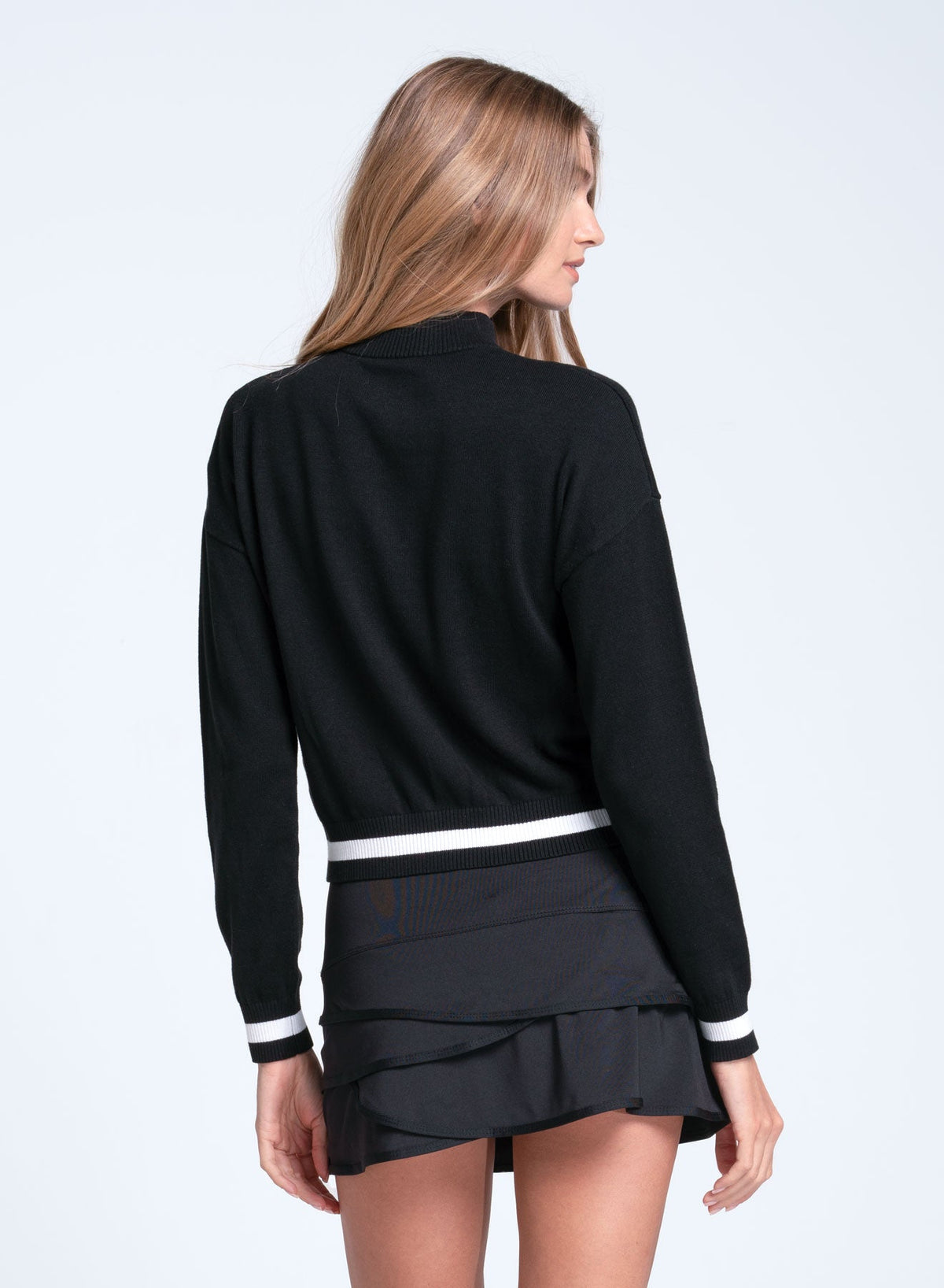 Lucky In Love Rally Mock Neck Cardigan