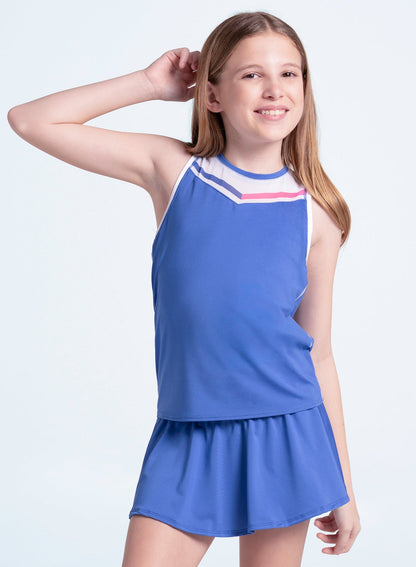 Lucky In Love Rib Line Flounce Skirt- Girls
