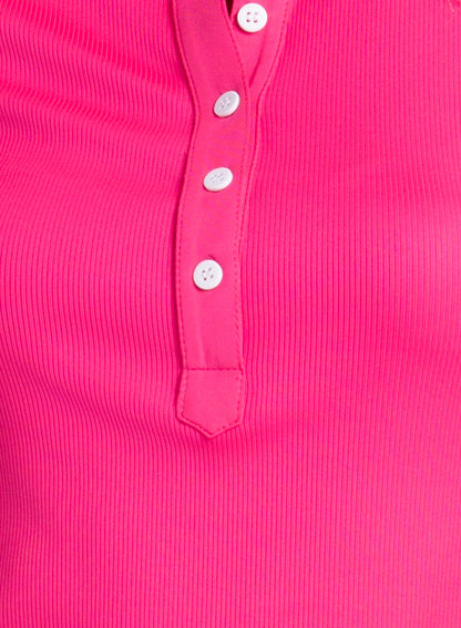 Lucky In Love Rib Line Polo Short Sleeve