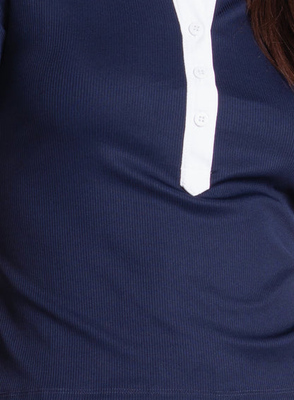 Lucky In Love Rib Line Polo Short Sleeve