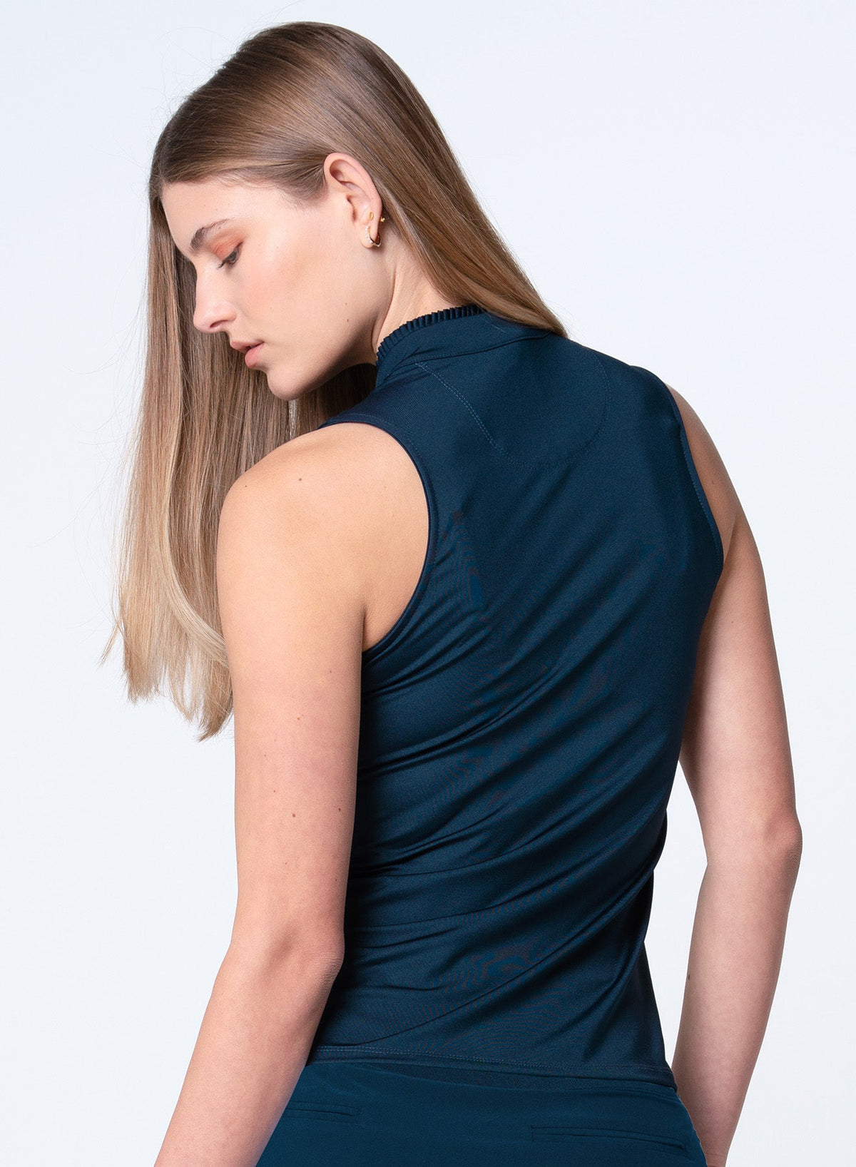 Lucky In Love Pleated Placket Sleeveless