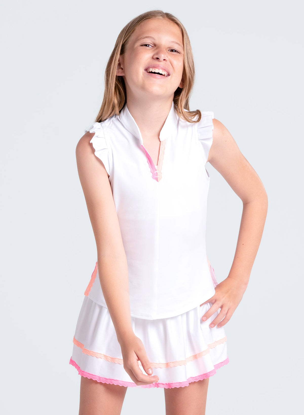 Lucky In Love Lace Frill Tank