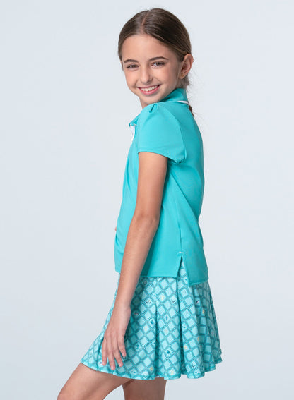 Lucky In Love Pleated Polo Short Sleeve