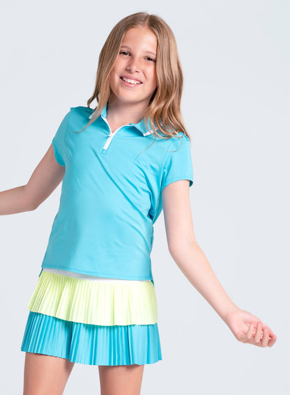 Lucky In Love Pleated Polo Short Sleeve