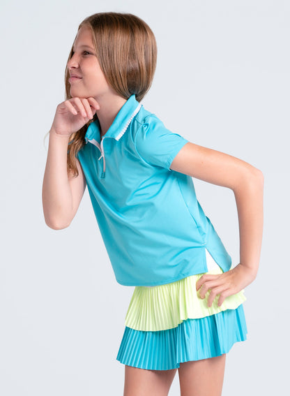 Lucky In Love Pleated Polo Short Sleeve