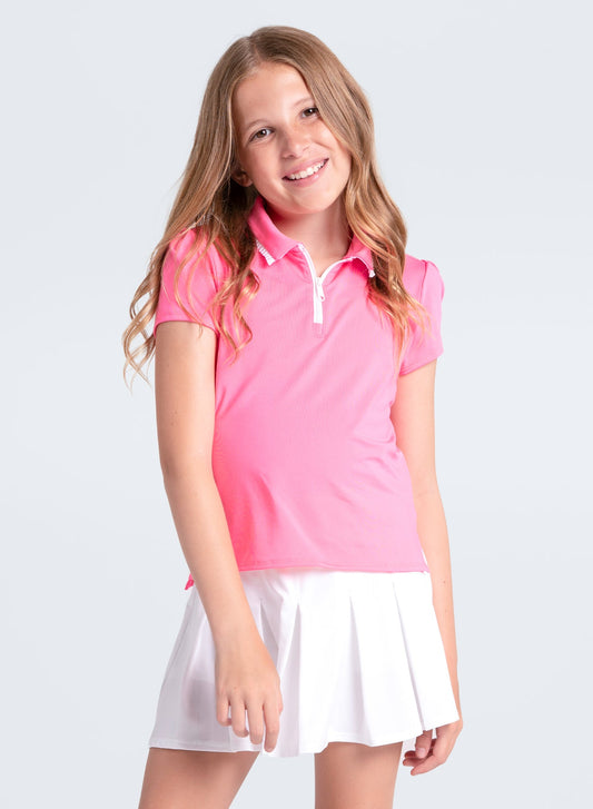 Lucky In Love Pleated Polo Short Sleeve