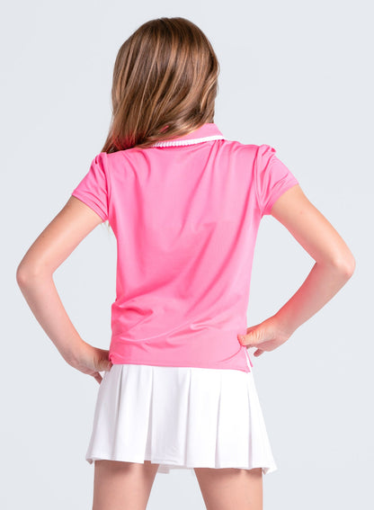 Lucky In Love Pleated Polo Short Sleeve