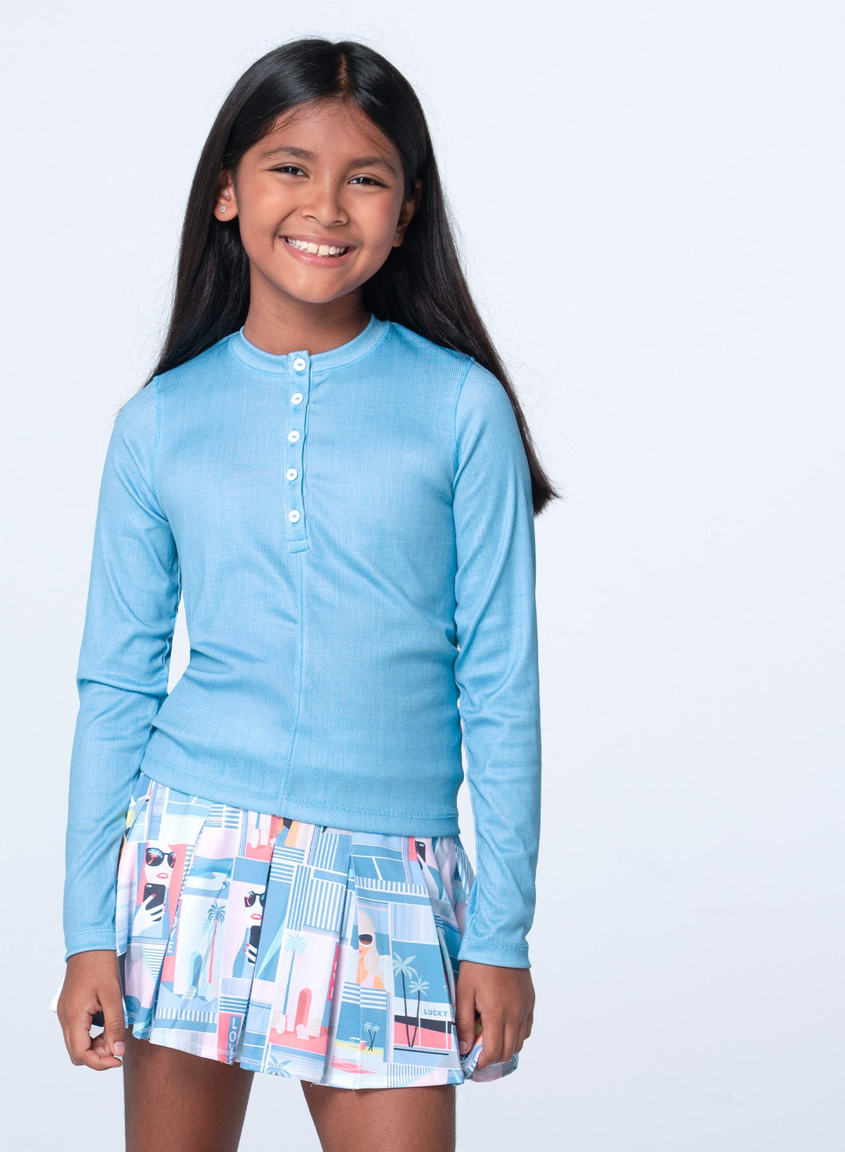 Lucky In Love Linen Play Henley Long Sleeve