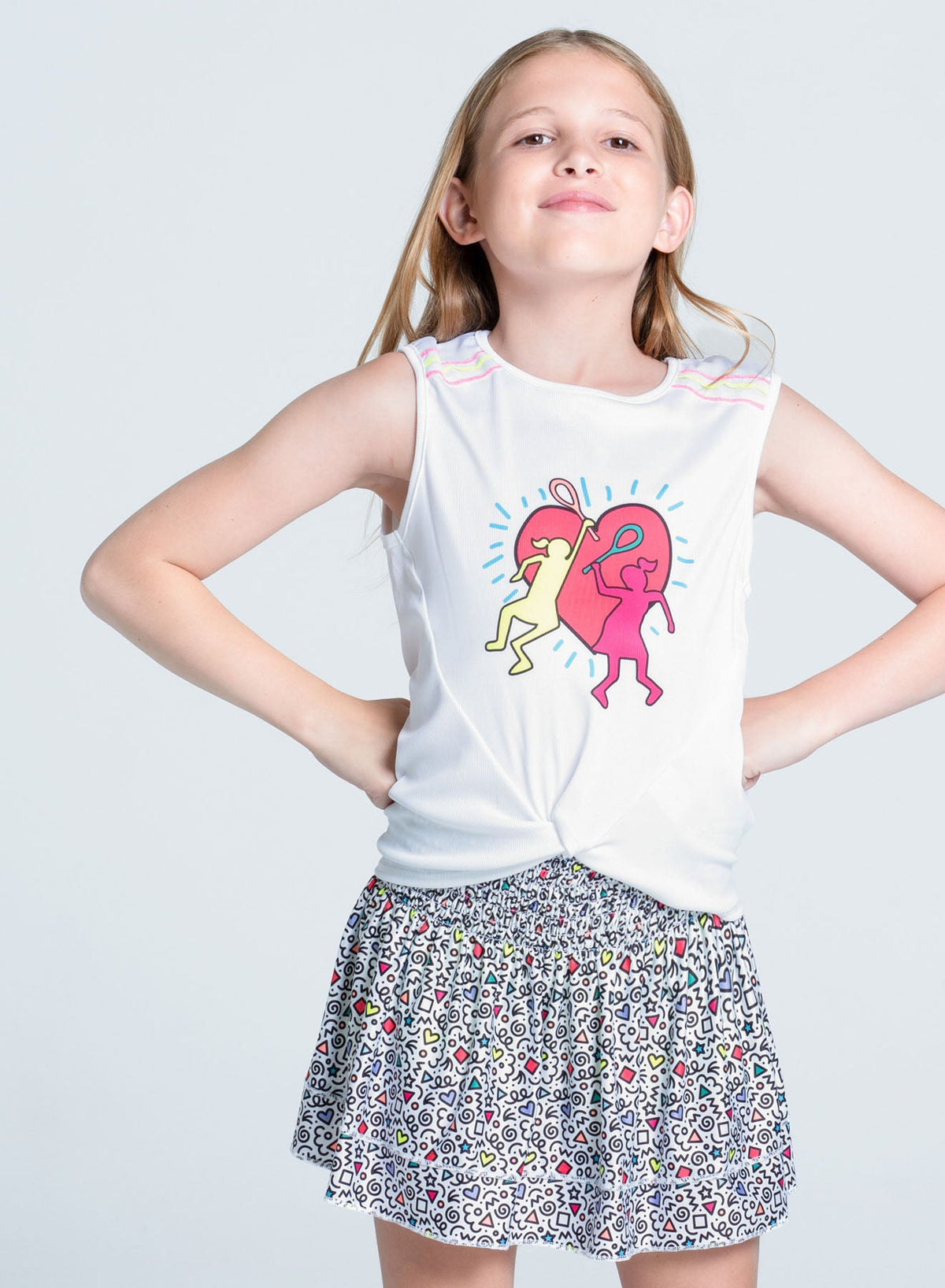 Lucky In Love Retro Doodles Tank