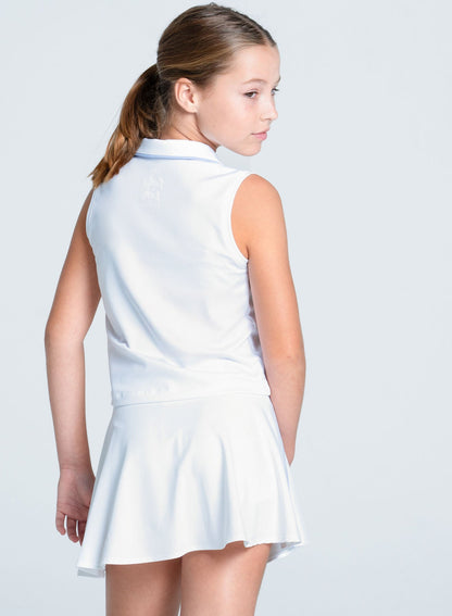 Lucky In Love Club Zip Sleeveless Polo