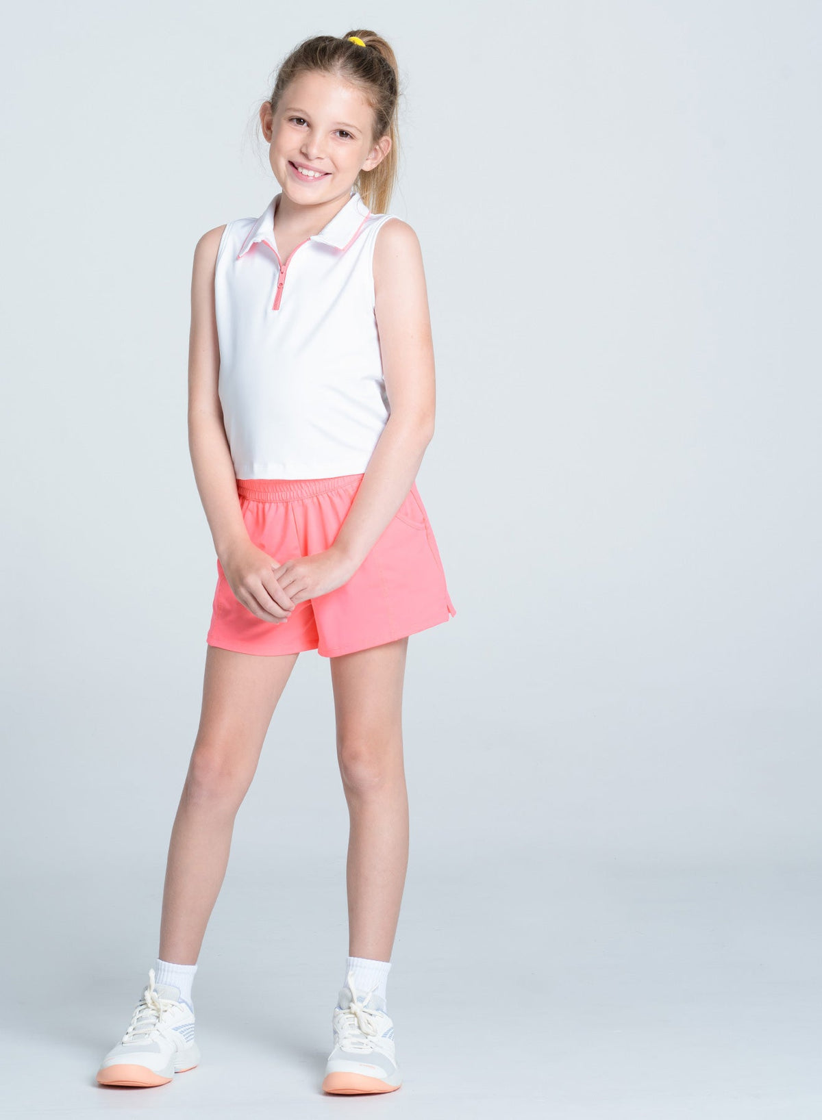 Lucky In Love Club Zip Sleeveless Polo