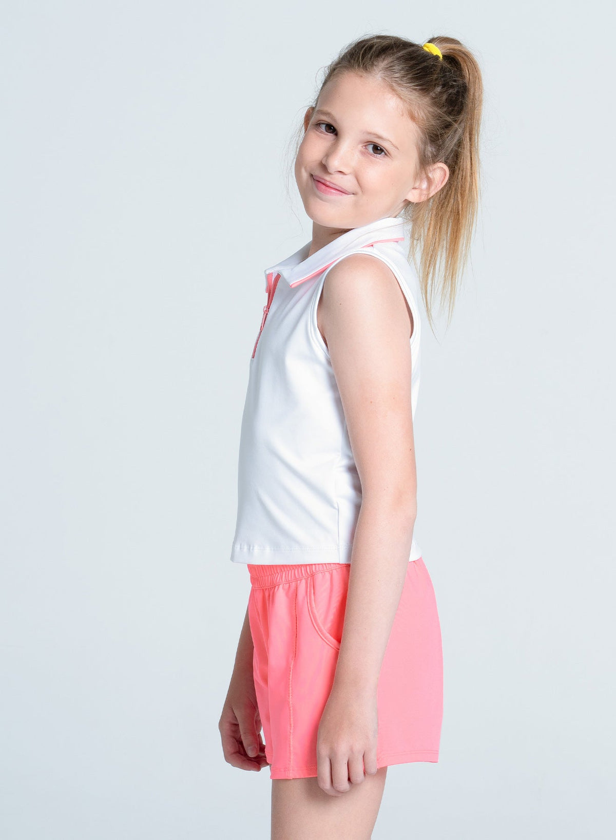 Lucky In Love Club Zip Sleeveless Polo