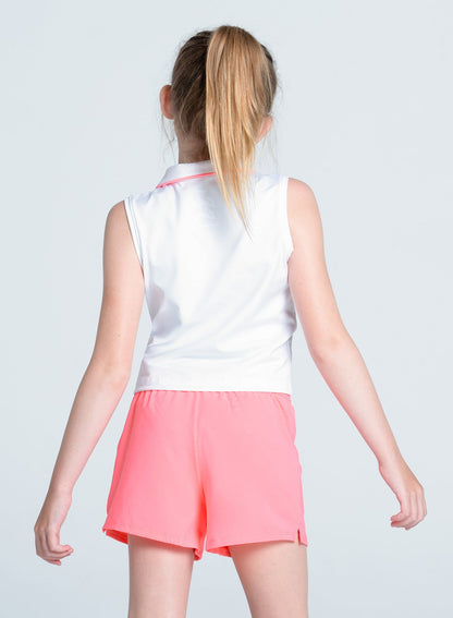 Lucky In Love Club Zip Sleeveless Polo