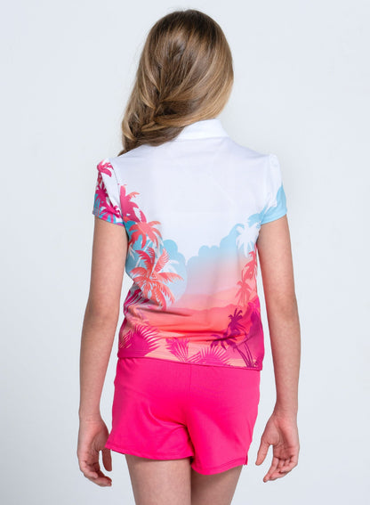 Lucky In Love Sunset Skies Polo Short Sleeve