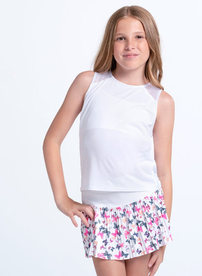 Lucky In Love Wing Shot Pleated Skirt- Girls