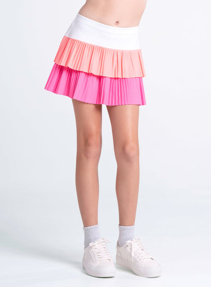 Lucky In Love Doubles Pleated Skirt- Girls