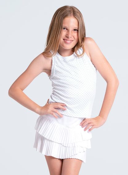 Lucky In Love Ripple Tier Pleated Skirt- Girls