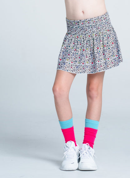 Lucky In Love Retro Doodles Smocked Skirt